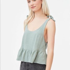 la hearts tie strap babydoll tank top